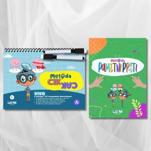 Set »Metoda Cik-Cak« + »Metoda Pametni Prsti« – inovativne vaje za urjenje možganov + 2 izbrisljiva markerja